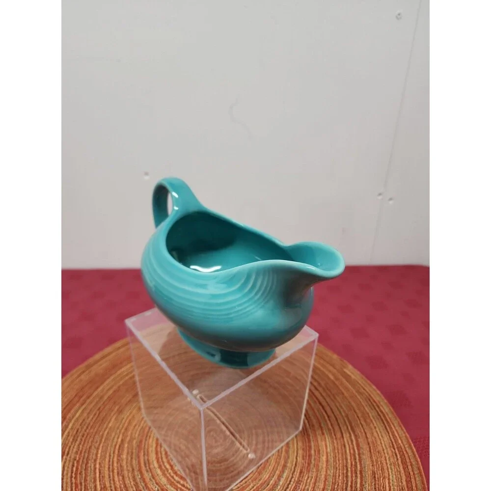 Vintage Fiesta Turquoise Gravy Boat Homer Laughlin 2005 Never Used Made In USA